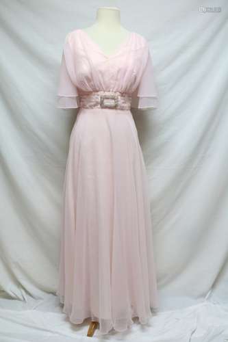 1970s beaded chiffon gown