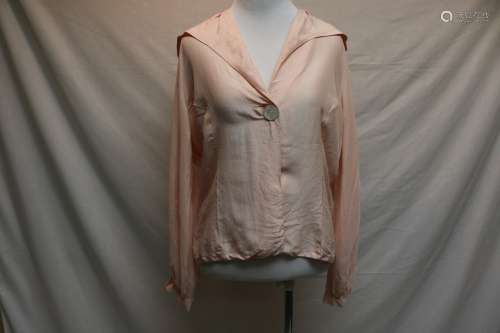 1930's Pink Blouse with Mother of Pearl Buttons