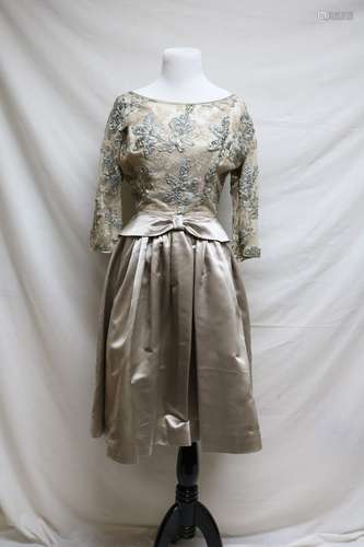 1950s silk & satin cocktail dress