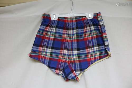 1960s plaid cotton shorts