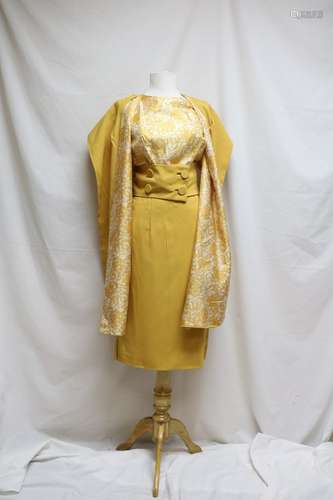 1960s swirl dress with matching shawl