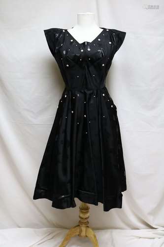 1950s pearl beaded party dress