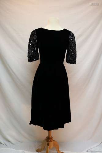 1970/80's Velvet & Sequin Dress by Ricki Lang for Nuit