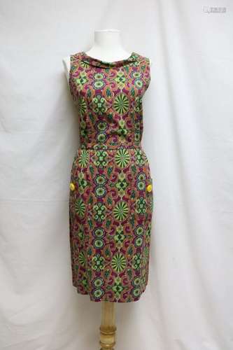 1960s batik cotton dress