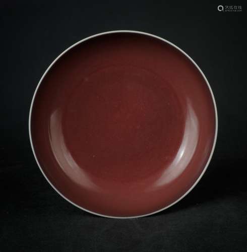 清代 乾隆霁红釉盘