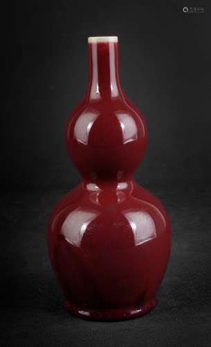 民国 霁红釉葫芦瓶