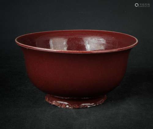 清代 霁红釉大碗