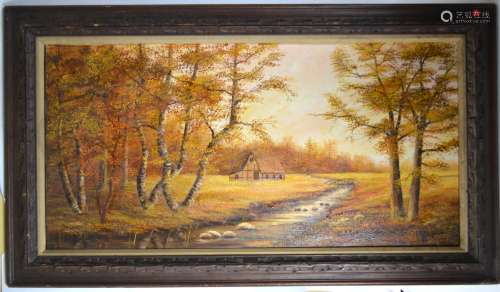 Oil Painting of Country Landscape in Fall