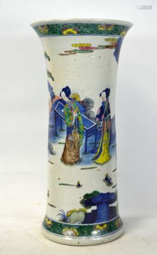 Chinese Famille Verte Beaker Vase