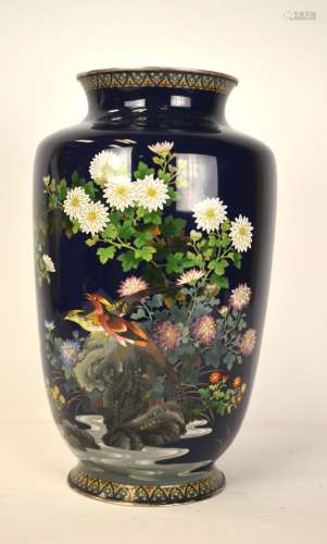 Japanese Silver Enamel Vase