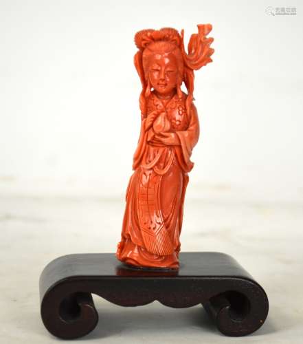 Chinese Carved Coral Figure