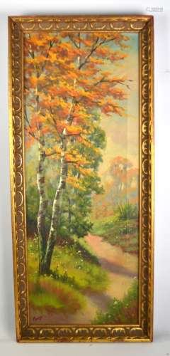 Oil Painting Trees with Yellow Leaves