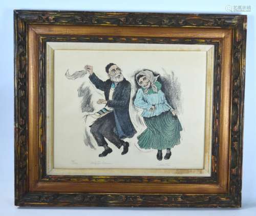 Print of Old man and Woman Dancing