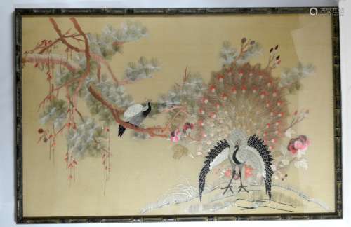 Chinese Hand Embroidered Panel