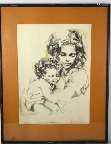 Sketch of A Woman Holding a Child