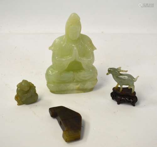 Four Carved Chinese Jade Carvings