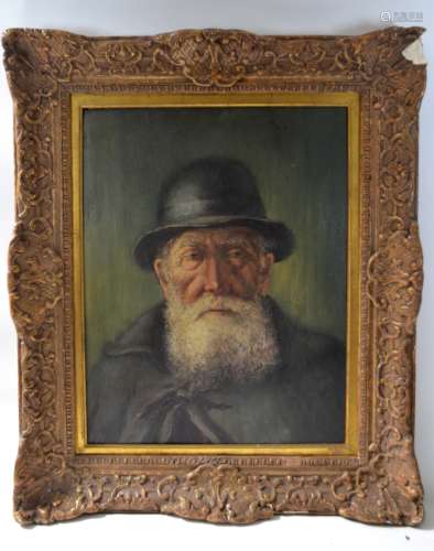 Oil Painting of an Old Man Portrait