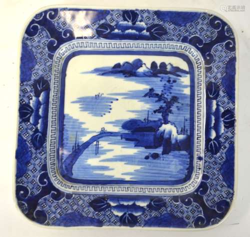 Chinese Blue and White Square Plate