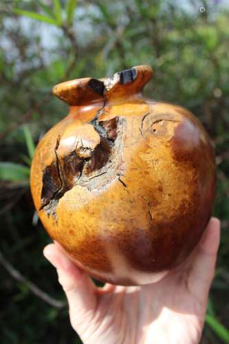 Manzanita Wood carved tree root Vessel/Vase, by Hap Sakwa, USA