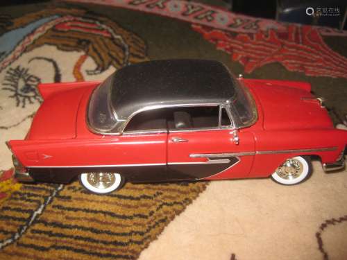 1956 Red Black Plymouth diecast car model;