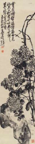 吴昌硕（1844～1927） 1921年作 菊石图 立轴 水墨纸本