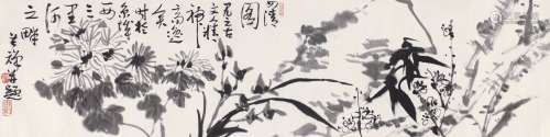 李苦禅（1899～ 1983） 四清图 镜片 设色纸本