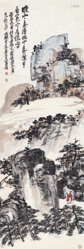 吴昌硕（1844～1927） 1916年作 松林高士图 立轴 设色纸本