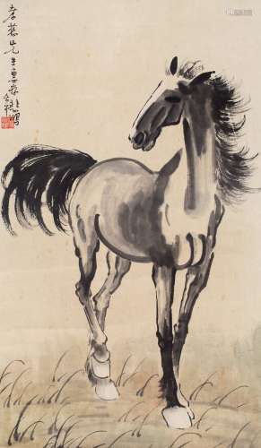 徐悲鸿（1895～1953） 1942年作 立马图 立轴 设色纸本