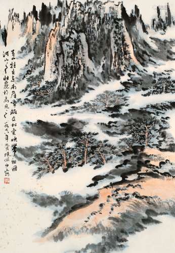 陆俨少（1909～1993） 1978年作 黄山群峰图 立轴 设色纸本