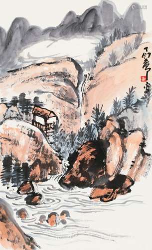 丁衍庸（1902～1978） 山水 镜片 设色纸本
