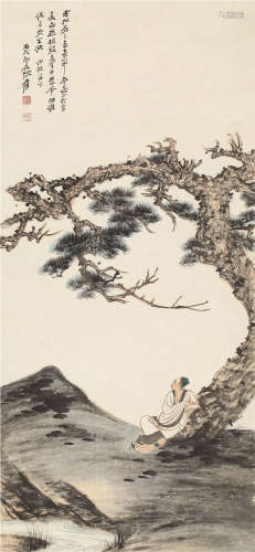 张大千（1899～1983） 1946年作 松下高士 立轴 设色纸本