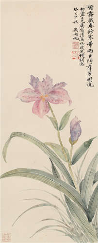 吴湖帆（1894～1968） 1953年作 花卉 镜片 设色纸本