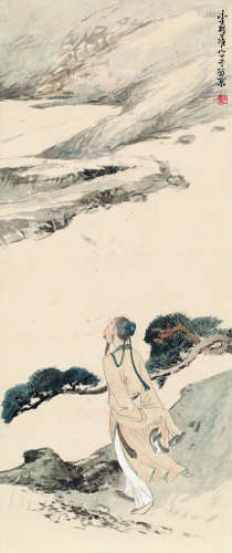 李剑晨（1900～2002） 高士图 立轴 设色纸本
