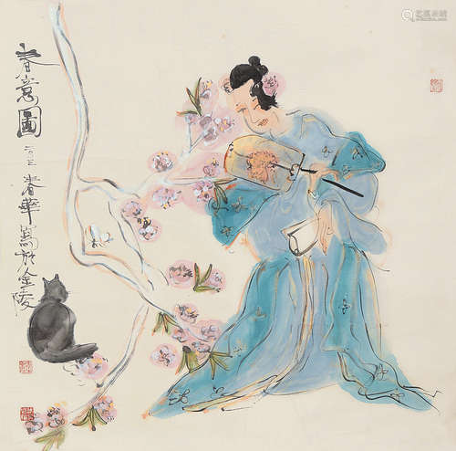 杨春华（b.1953） 2003年作 春意图 镜片 设色纸本