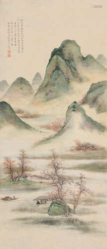 钱杜（1764～1845） 1800年作 春山读书 立轴 设色纸本