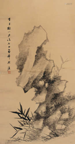 周铁珊（1862～1936） 壬子 1912年作 竹石图 立轴 水墨纸本