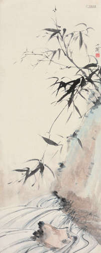 孔小瑜（1899～1984） 空谷幽竹 立轴 水墨纸本