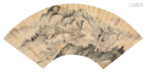 惠均（1902～1979） 秋山雨霁 镜片 设色纸本