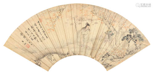 纪大复（1762～1831） 采菊回来 镜片 设色纸本