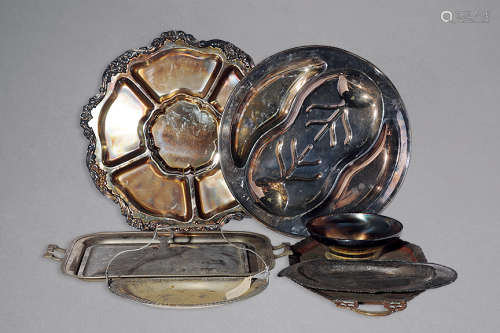 十九世紀 歐洲銀盤銀器  一組八件