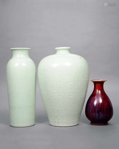 70年代 單色釉瓶 一組三件 