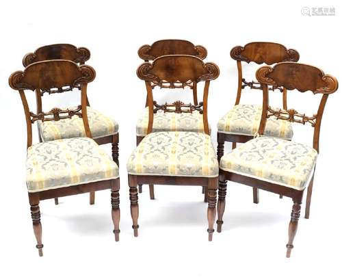 Set of Six Biedermeier-Style Side Chairs