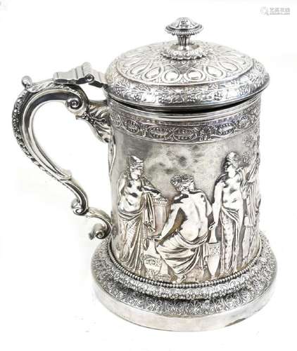 Silver Plate Tankard of Relief Work by Elkington