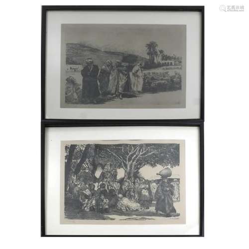 Willibald Rudinoff, Figures at Trees - Two Works