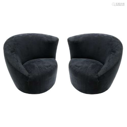 Vladimir Kagan, Two Modern Swivel Chairs