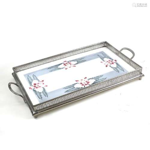 Porcelain and Metal Vanity Tray