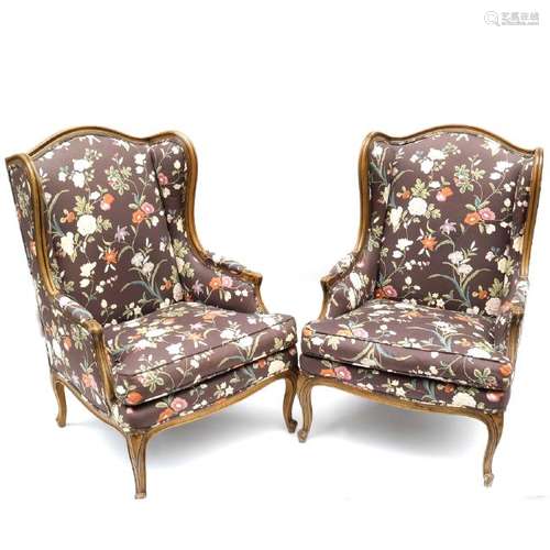 Pair of Louis XV Provencial-Style Bergeres