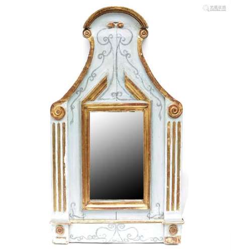 Venetian-Style Blue and Gilt Mirror