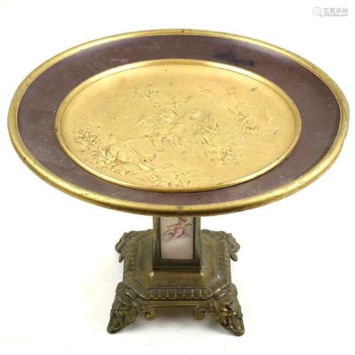 Brass Cherub Relief Tazza