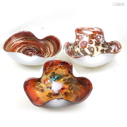 Three Murano Art Glass Dishes